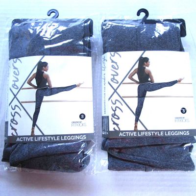 Fitkicks Crossovers Leggings Womens Size Small Gray  Active Fit Lifestyle 2 Pack